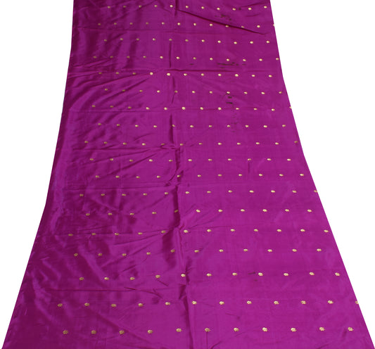 Sushila Vintage Purple Silk Sari Remnant Scrap Multi Purpose Woven Craft Fabric