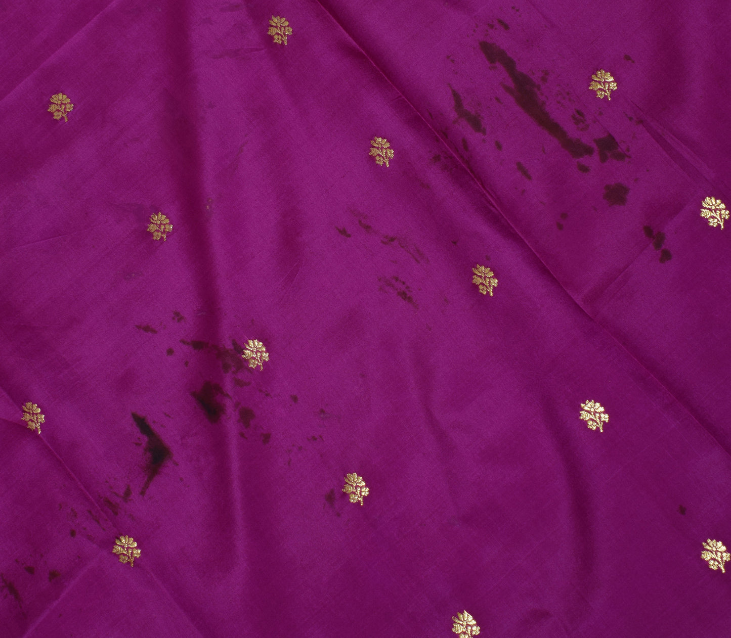 Sushila Vintage Purple Silk Sari Remnant Scrap Multi Purpose Woven Craft Fabric