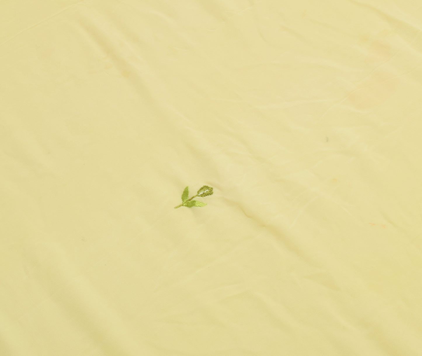 Sushila Vintage Yellow Silk Sari Remnant Scrap Embroidered Floral  Craft Fabric