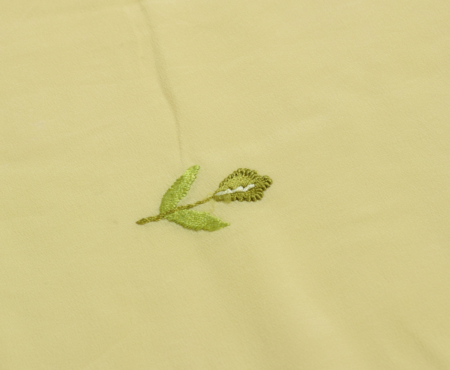 Sushila Vintage Yellow Silk Sari Remnant Scrap Embroidered Floral  Craft Fabric