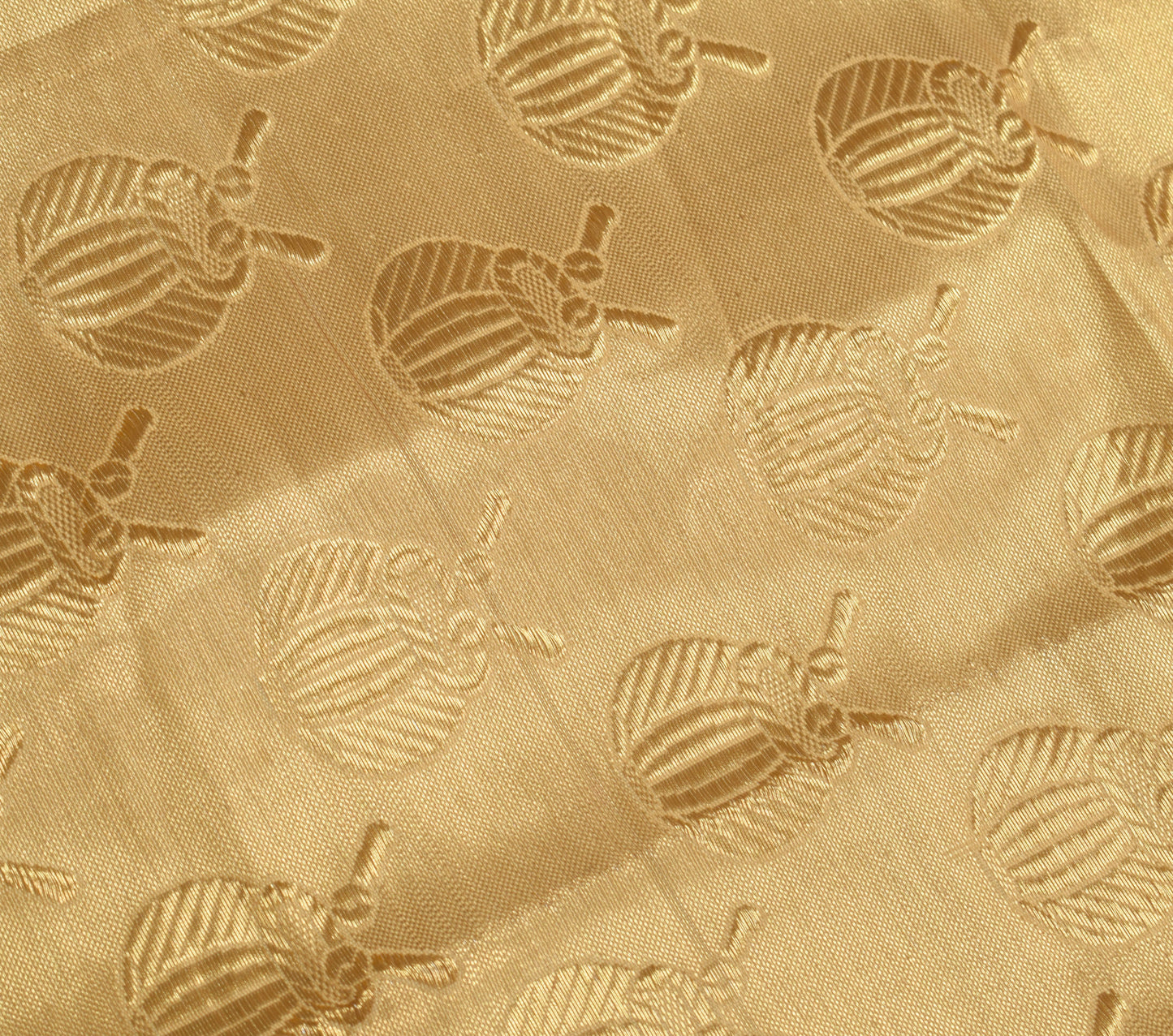 Sushila Vintage Golden Silk Sari Remnant Scrap Multi Purpose Woven Craft Fabric