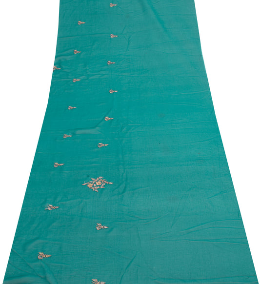 Sushila Vintage Blend Georgette Silk Sari Remnant Scrap Embroidered Craft Fabric