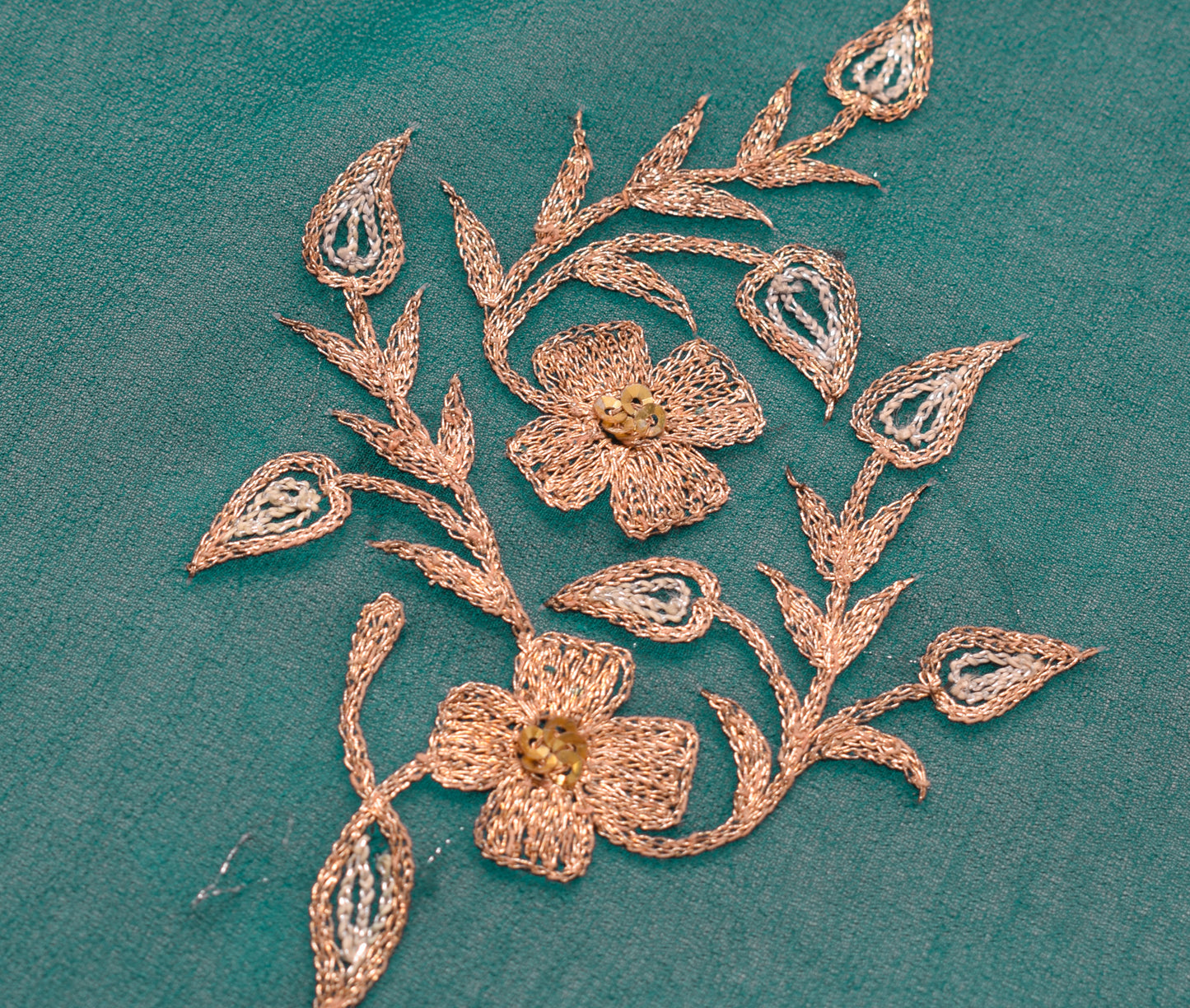 Sushila Vintage Blend Georgette Silk Sari Remnant Scrap Embroidered Craft Fabric