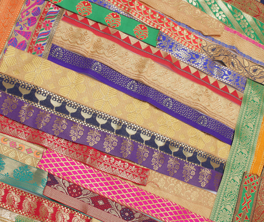 Sushila Vintage 70 Pieces Assorted Lot of Remnant Border Trim Craft Sewing Lace