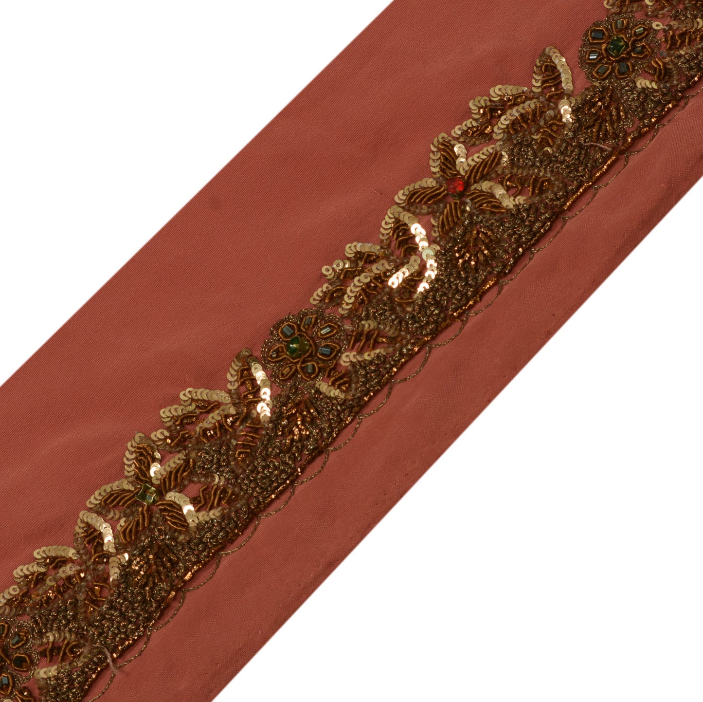 Sushila Vintage Sari Border Indian Craft Sewing Trim Hand Beaded Lace Ribbon