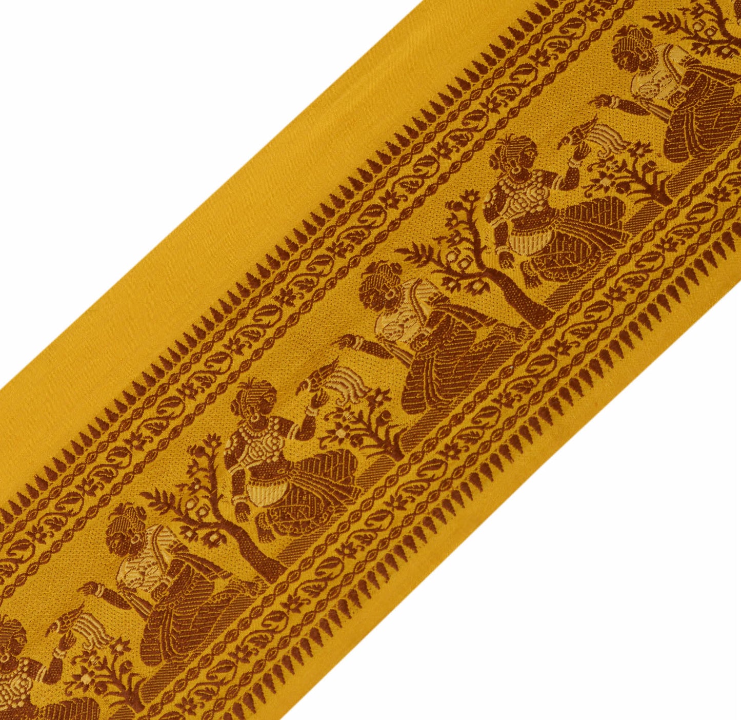 Sushila Vintage Mustard Sari Border Indian Craft Sewing Trim Weaving Lace Ribbon