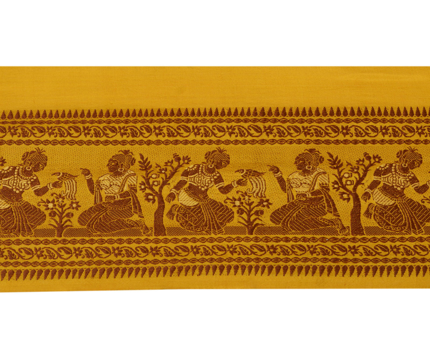Sushila Vintage Mustard Sari Border Indian Craft Sewing Trim Weaving Lace Ribbon