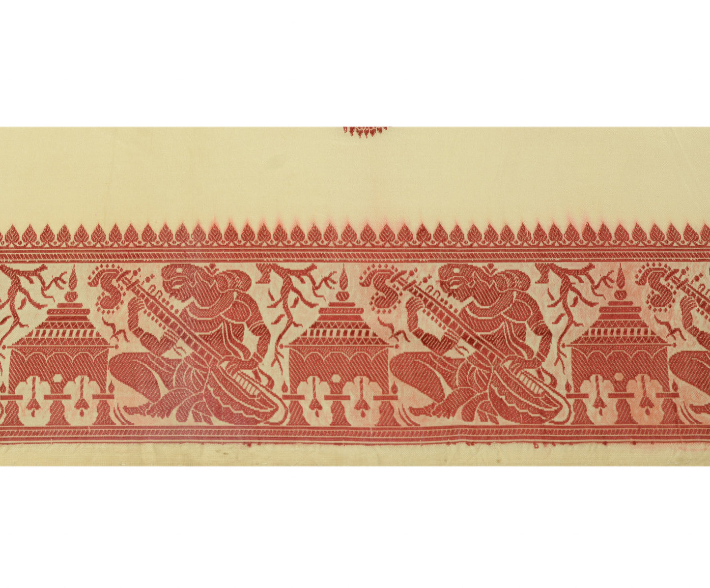 Sushila Vintage Cream Saree Border Indian Craft Sewing Trim Baluchari Lace