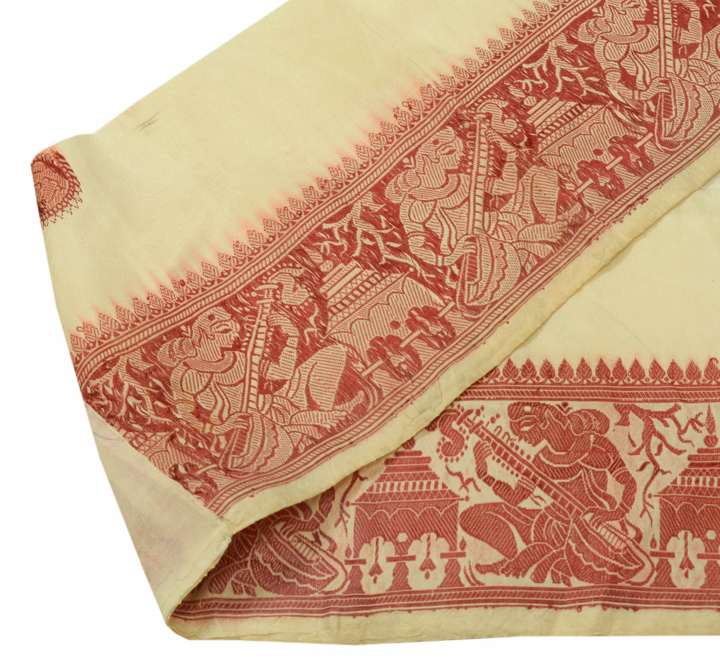 Sushila Vintage Cream Saree Border Indian Craft Sewing Trim Baluchari Lace