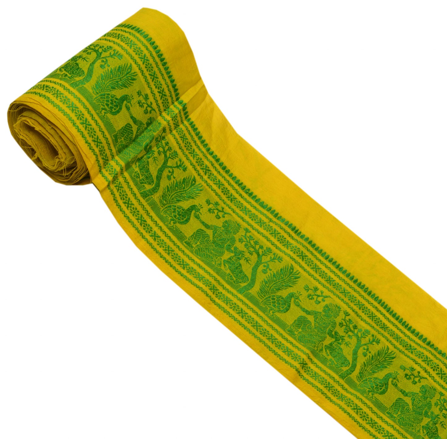Sushila Vintage Green Saree Border Indian Craft Sewing Woven Baluchari Trim Lace