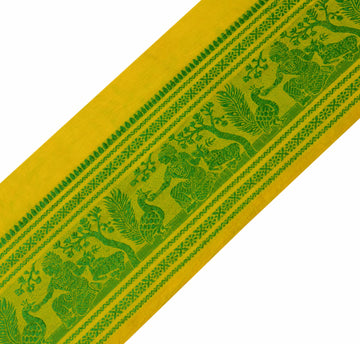 Sushila Vintage Green Saree Border Indian Craft Sewing Woven Baluchari Trim Lace