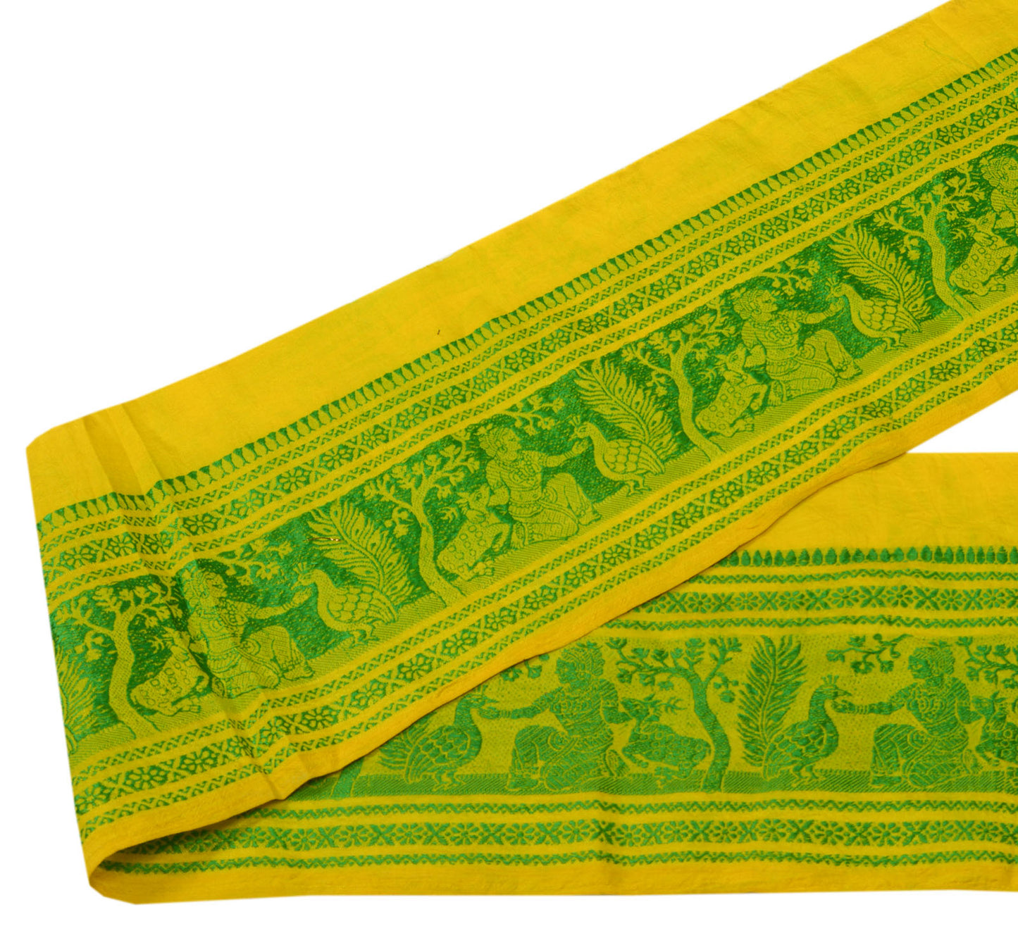Sushila Vintage Green Saree Border Indian Craft Sewing Woven Baluchari Trim Lace