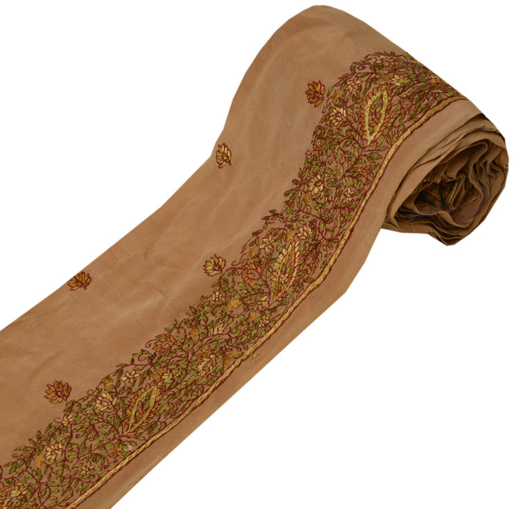 Sushila Vintage Brown Sari Border Indian Craft Sewing Trim Hand Beaded Lace