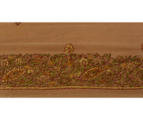 Sushila Vintage Brown Sari Border Indian Craft Sewing Trim Hand Beaded Lace