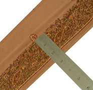 Sushila Vintage Brown Sari Border Indian Craft Sewing Trim Hand Beaded Lace