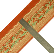 Sushila Vintage Rust Sari Border Indian Craft Sewing Trim Woven Baluchari Lace