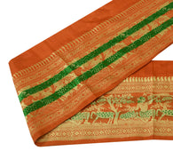 Sushila Vintage Rust Sari Border Indian Craft Sewing Trim Woven Baluchari Lace