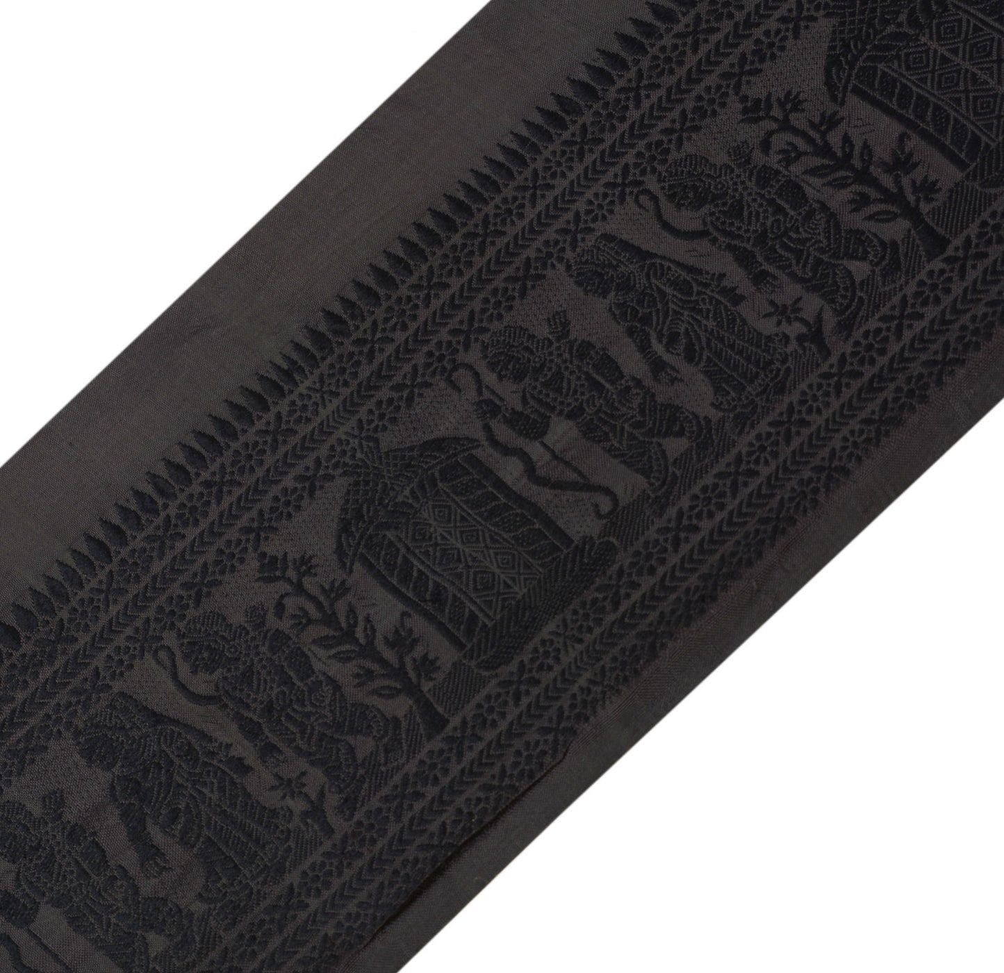 Sushila Vintage Gray Saree Border Indian Craft Sewing Trim Weaving Lace Ribbon