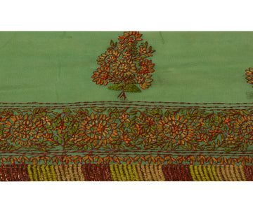 Sushila Vintage Green Saree Border Indian Craft Sewing Trim Embroidered Lace