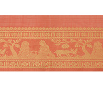 Sushila Vintage Peach Saree Border Craft Sewing Trim Human Woven Lace Ribbon
