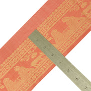 Sushila Vintage Peach Saree Border Craft Sewing Trim Human Woven Lace Ribbon