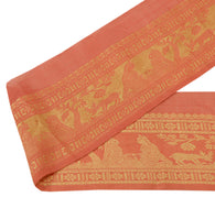 Sushila Vintage Peach Saree Border Craft Sewing Trim Human Woven Lace Ribbon