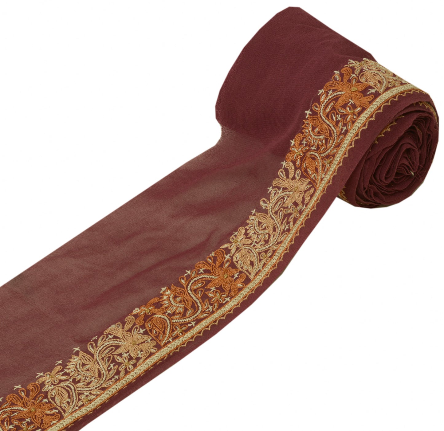 Sushila Vintage Mauve Saree Border Craft Sewing Trim Embroidered Lace Ribbon