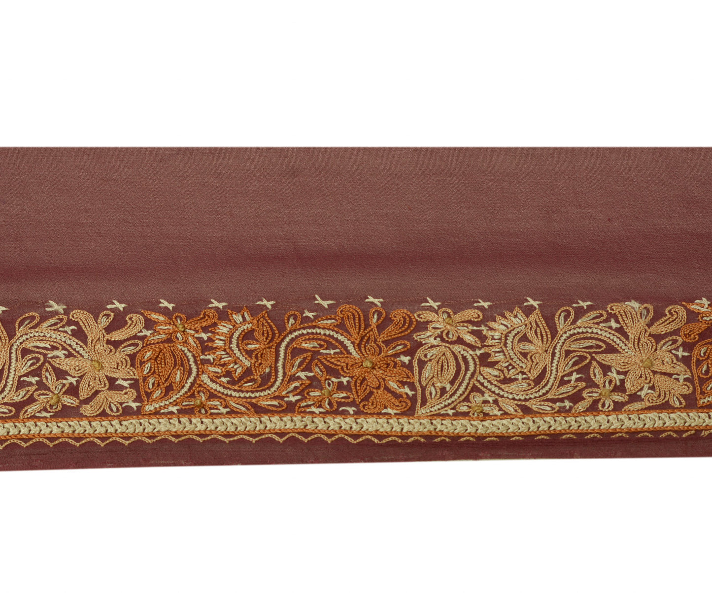 Sushila Vintage Mauve Saree Border Craft Sewing Trim Embroidered Lace Ribbon
