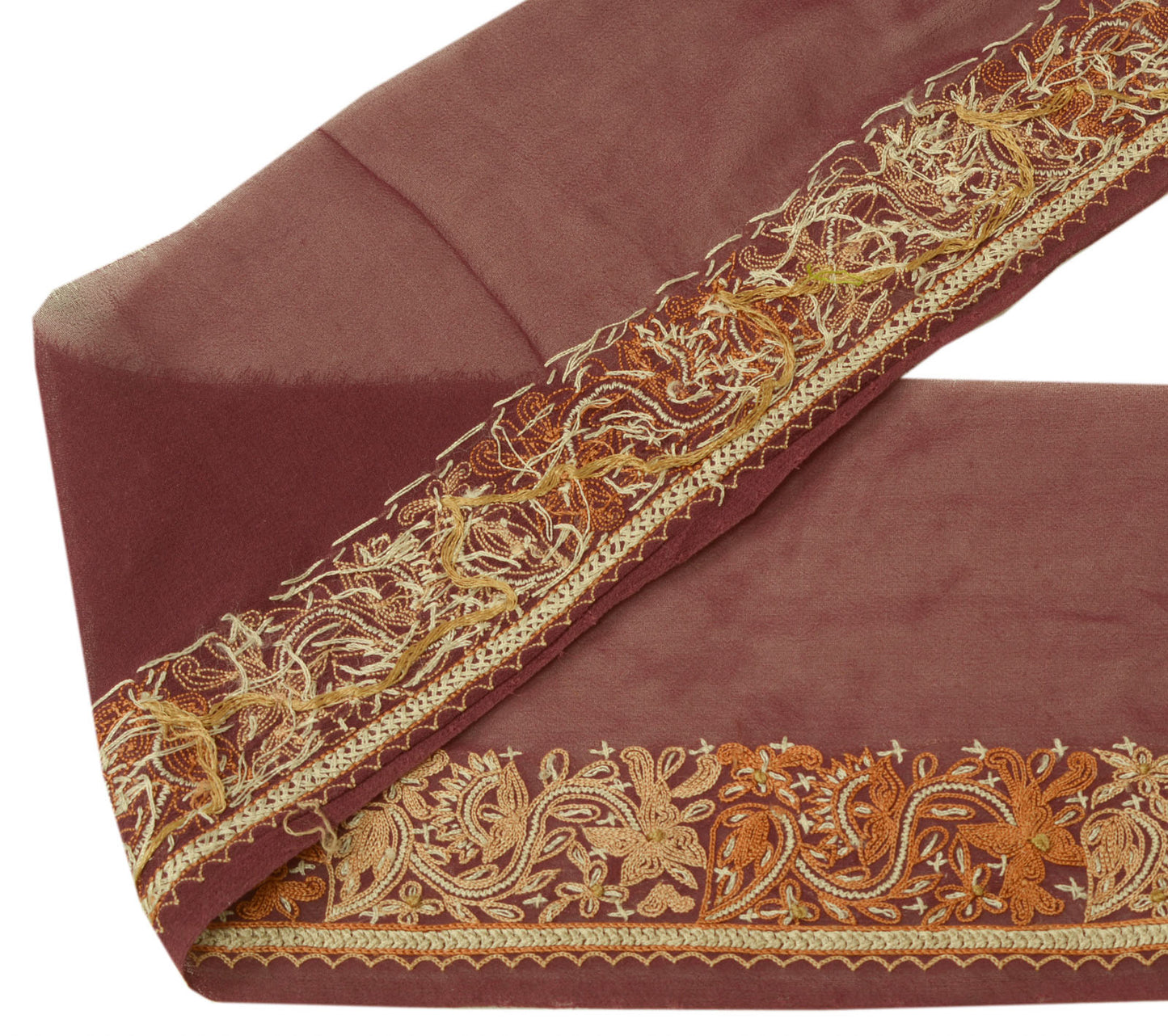 Sushila Vintage Mauve Saree Border Craft Sewing Trim Embroidered Lace Ribbon