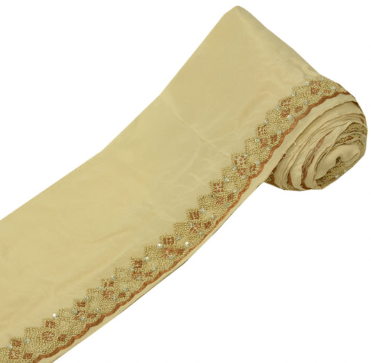 Sushila Vintage Cream Saree Border Indian Craft Sewing Trim Embroidered Lace