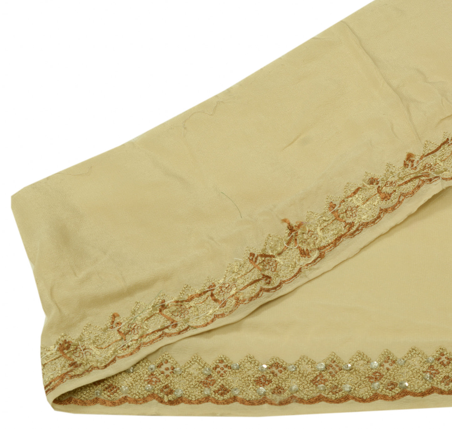 Sushila Vintage Cream Saree Border Indian Craft Sewing Trim Embroidered Lace