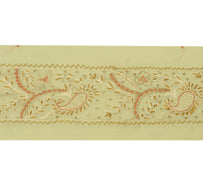 Sushila Vintage Cream Sari Border Indian Craft Sewing Trim Embroidered Lace