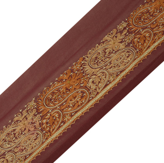 Sushila Vintage Mauve Saree Border Indian Craft Sewing Trim Paisley Lace Ribbon