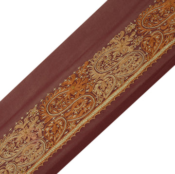 Sushila Vintage Mauve Saree Border Indian Craft Sewing Trim Paisley Lace Ribbon