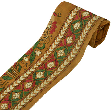 Sushila Vintage Brown Saree Border Indian Craft Sewing Trim Weaving Lace Ribbon