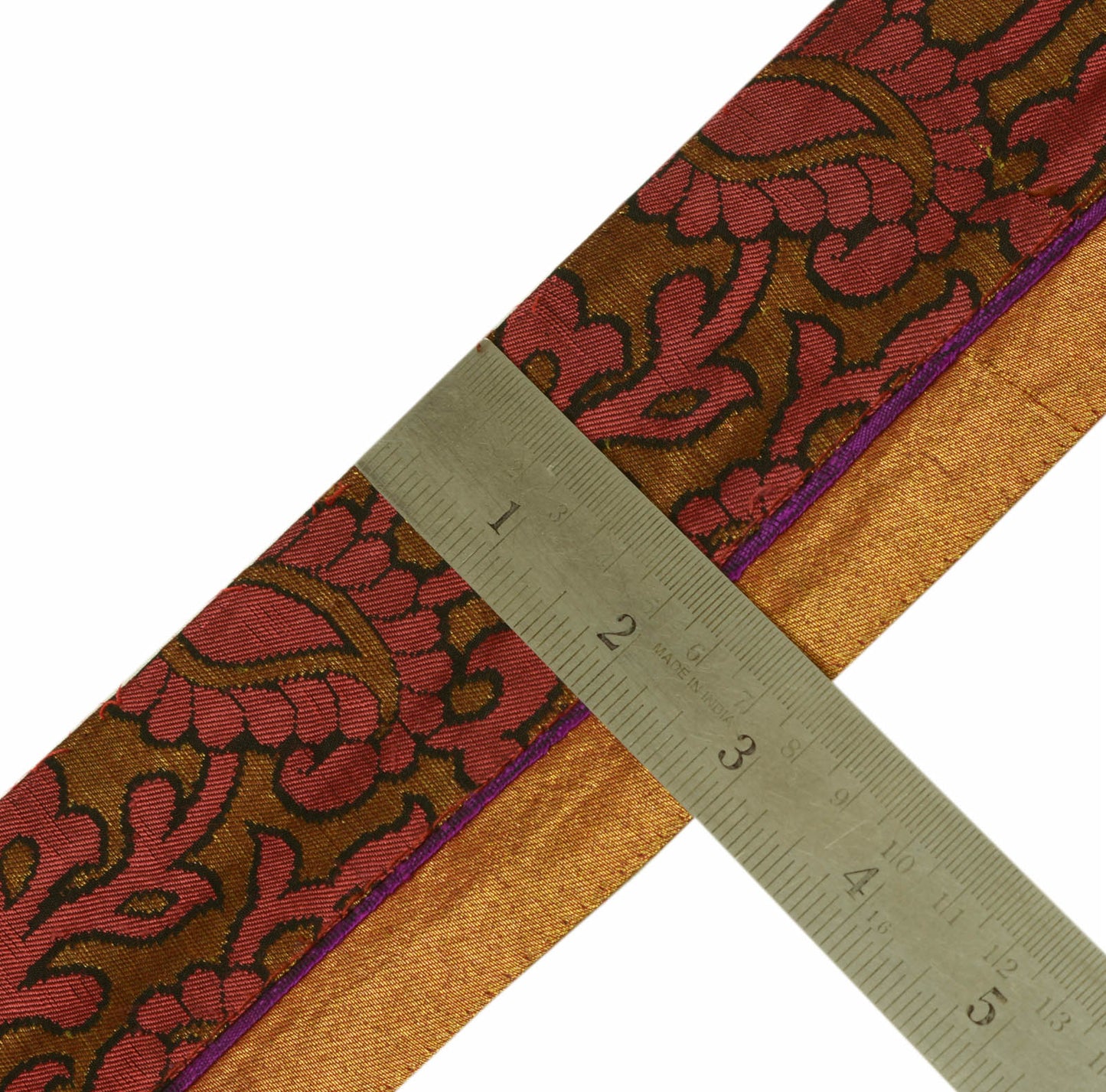 Sushila Vintage Pink Saree Border Indian Craft Sewing Trim Weaving Lace Ribbon