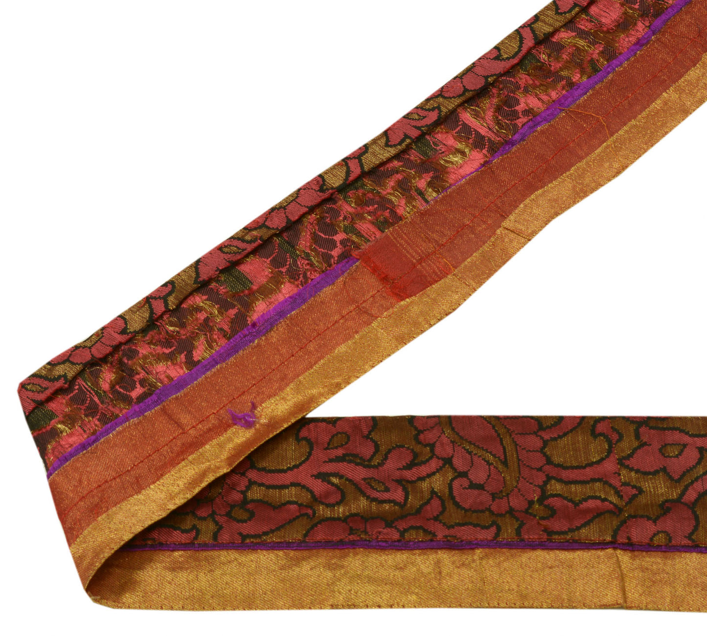 Sushila Vintage Pink Saree Border Indian Craft Sewing Trim Weaving Lace Ribbon