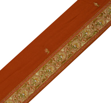 1.75"Sushila Vintage Rust Sari Border  Craft Sewing Trim Beaded Embroidered Lace