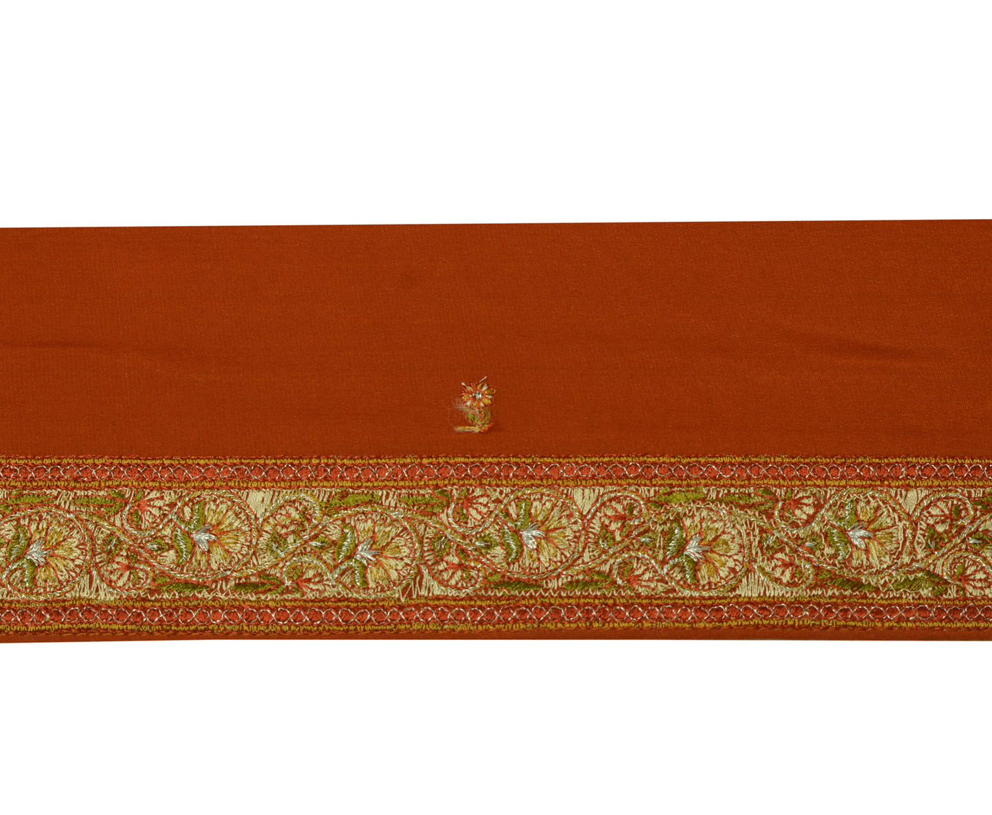 1.75"Sushila Vintage Rust Sari Border  Craft Sewing Trim Beaded Embroidered Lace