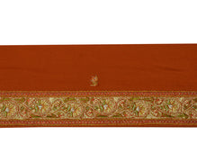 1.75"Sushila Vintage Rust Sari Border  Craft Sewing Trim Beaded Embroidered Lace