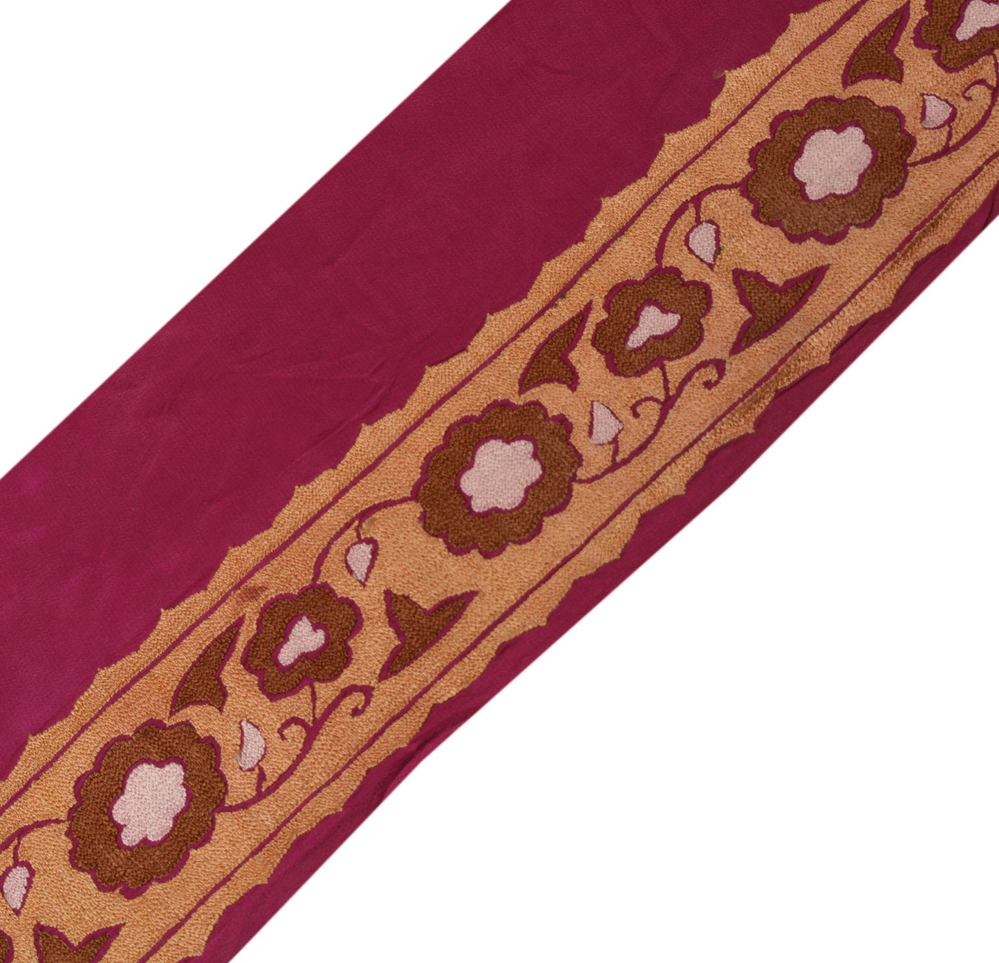 Sushila Vintage Magenta Saree Border Indian Craft Sewing Trim Weaving Lace
