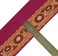 Sushila Vintage Magenta Saree Border Indian Craft Sewing Trim Weaving Lace