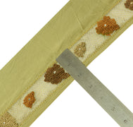 Sushila Vintage Green Saree Border Craft Sewing Trim Hand Beaded Zardozi Lace