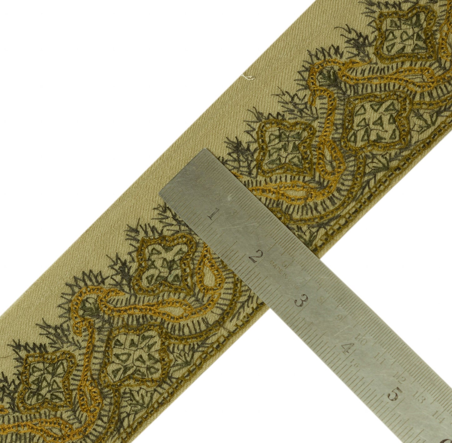 2.5" Sushila Vintage Saree Border Indian Craft Sewing Trim Woven Lace Ribbon