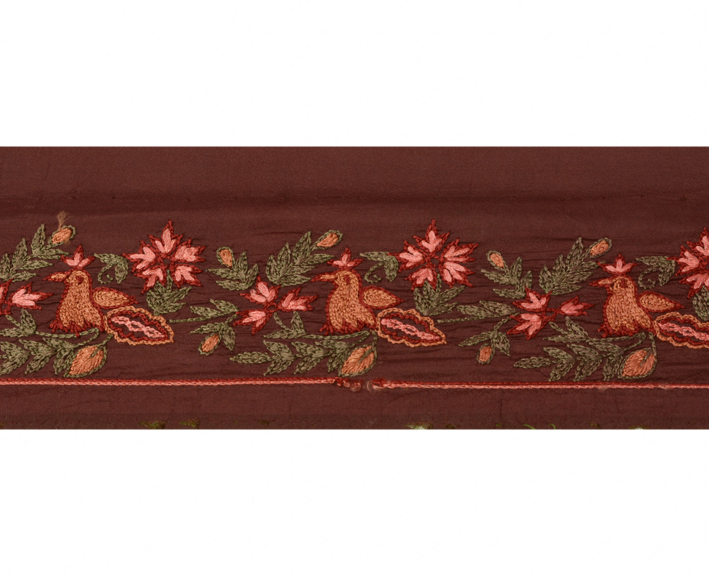 Sushila Vintage Saree Border Indian Craft Sewing Trim Hand Embroidered Lace