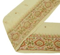 Sushila Vintage Cream Saree Border Indian Craft Sewing Trim Embroidered Lace