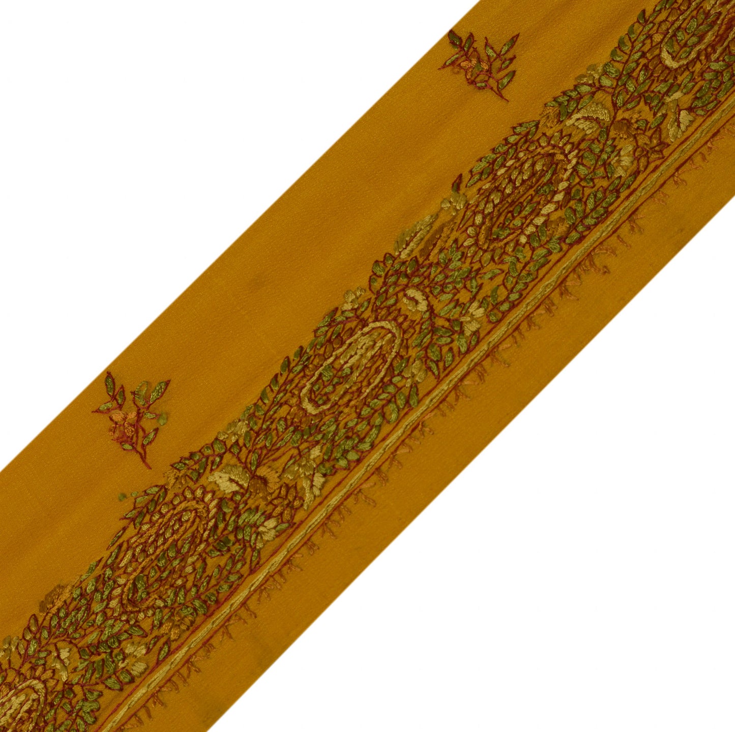 1.75"Sushila Vintage Rust Sari Border Craft Sewing Trim Hand Embroidered Lace