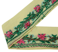 Sushila Vintage Cream Saree Border Indian Craft Sewing Trim Embroidered Lace
