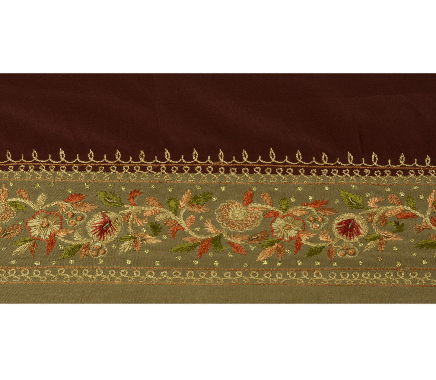 Sushila Vintage Saree Border Indian Craft Sewing Trim Hand Embroidered Lace