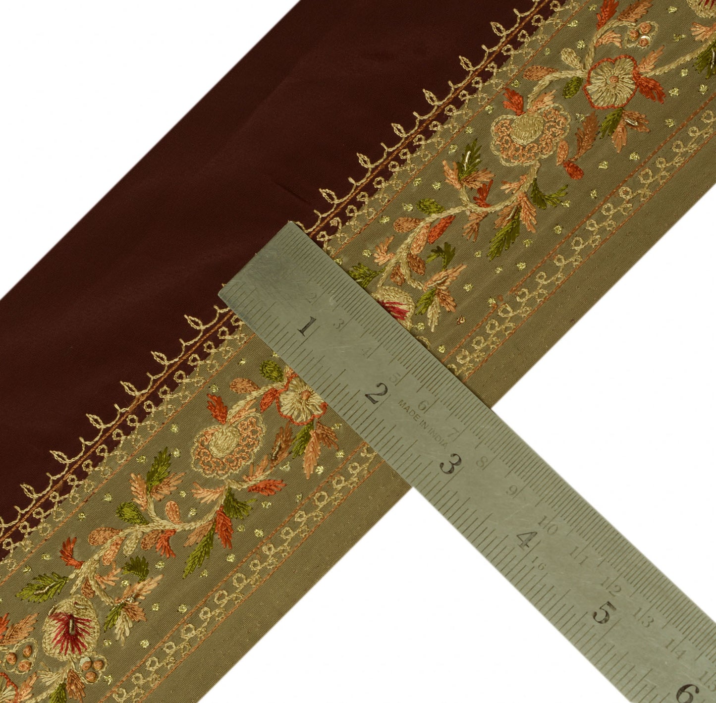Sushila Vintage Saree Border Indian Craft Sewing Trim Hand Embroidered Lace